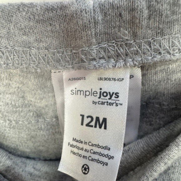 Simple Joys by Carter’s 12M Girls Ruffle Butt Gray Leggings Pants - Picture 4 of 4